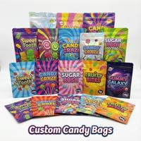 Sachets Mylar personnalisés colorés de 3,5 g, pochettes verticales avec fermeture éclair, sachets refermables en aluminium avec votre design imprimé