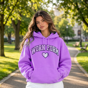 Women's <b>Pink</b> Oversized Hoodie Custom Glitter Print Heart Logo Fleece <b>Sweatshirt</b> Regular Sleeve Autumn Style Streetwear - Product Image 5