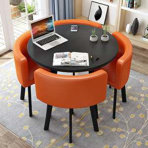 Hiện đại sang trọng nhà bếp nhà hàng Bàn và ghế Bộ đồ nội thất phòng nhỏ vòng bàn ăn đặt 4 ghế - Product Image 5