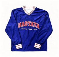 Blouson Coach Vintage Y2K Personnalisable Col V Manches Rayées Coupe Oversize en Nylon Coupe-Vent Streetwear Vierge Vente en Gros