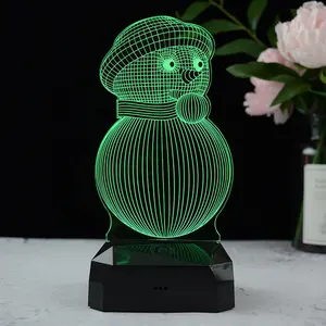 Night Light Customized Transparent Acrylic Creative Illusion Owl Kids Led 3d Desk Lamp Night Light