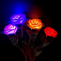 Rose en plastique LED promotionnelle pour fête, cadeau de la Saint-Valentin, décoration de fête de Noël, décoration de la maison, lumières florales