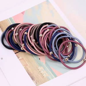 Élastique à cheveux fin avec perles dorées, en tissu très élastique, pour usage quotidien, vente en gros de bijoux Yiwu - Product Image 1