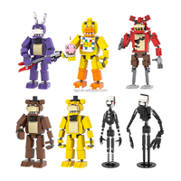 FNAF peluches en peluche freddy foxy chiffres blocs de construction ensembles kits de bricolage MOC briques ensemble enfants jouets moule roi MOC1266-MOC1415