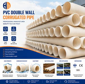 <span class=keywords><strong>Tubería</strong></span> <span class=keywords><strong>Corrugada</strong></span> de Doble Pared de <span class=keywords><strong>PVC</strong></span> <span class=keywords><strong>para</strong></span> Drenaje Subterráneo y Protección de Cables - Product Image 1