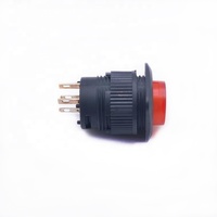 Interrupteur en plastique d'alimentation d'usine 1A 250V interrupteur à bouton-poussoir lumineux 16mm avec lumière rouge 2v
