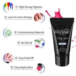 HONEY GIRL Vente en Gros Acrygel Pailleté de Couleur Étiquette Privée Gel UV <span class=keywords><strong>Constructeur</strong></span> Vernis Gel Extension Ongles Acryliques Poly Gel Gel Solide Doux - Product Image 4