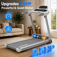 Caminadora Eléctrica Semi-Comercial Plegable con Inclinación Automática, Motor de 2.5hp, Vibración y Masaje para Fitness