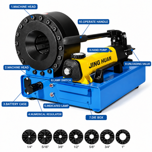 Machine à sertir les flexibles hydrauliques manuelle pour réparation <span class=keywords><strong>sur</strong></span> site – Outil de sertissage compact et portable - Product Image 3