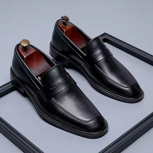 Chaussures habillées en cuir de qualité supérieure pour hommes, cuir tanné à l'arbre, à enfiler, formelles, pour le bureau et les dîners de famille - Product Image 2