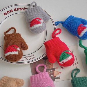 Mini gants en tricot de noël mitaine miniature tricot <span class=keywords><strong>mitaines</strong></span> de père noël ornements d'arbre pour bricolage poupée artisanat - Product Image 4