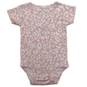 Exportware: Baby-Strampler aus gerippter Baumwolle mit Brustöffnung, Blumen- und Cartoon-Print, Kurzarm, Dreieck-Body - Product Image 2