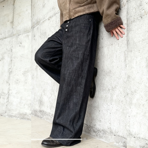 Custom High Quality Japanese Selvedge Denim <b>Jeans</b> Cotton Blank <b>Button</b> Men Baggy <b>Jeans</b> Comfortable Stylish Straight Leg <b>Jeans</b> - Product Image 2