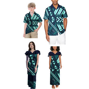 Damen kleider Herren Hawaii hemd Kinder hemden und-kleider Polynesian Tribal Outfit Custom Family Matching Outfits 4St - Product Image 2