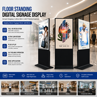 Totem numérique interactif Android 65 pouces sur pied pour intérieur, écran tactile LCD animé pour ascenseurs et magasins de détail
