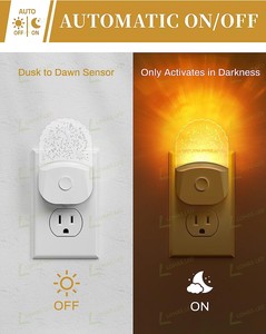 Veilleuses LED dynamiques LOHAS RGB à économie d'énergie 0,5W avec capteur crépusculaire pour salle de jeux et chambre à coucher - Product Image 2