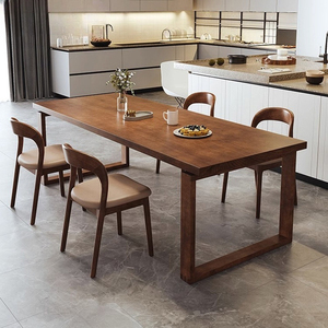 Hiện đại Scandinavian rắn gỗ hình chữ nhật bàn ăn và ghế đặt cho nhà hàng căn hộ - Product Image 3