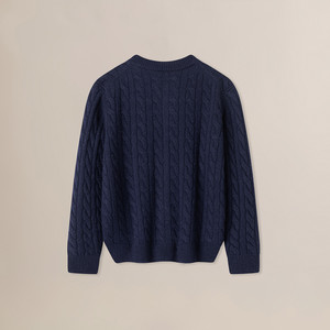 <strong>Navy</strong> Cable Knit Ultra Soft Comfortable and Classic Daily Wardrobe Essential <strong>Cardigan</strong> - Product Image 4