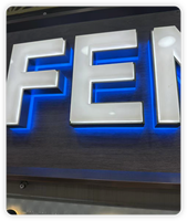 Enseigne lumineuse double face en acrylique avec cadre métallique antirouille, indice d'étanchéité IP65, lettres en relief LED pour décoration extérieure