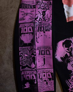 Sudadera con Capucha Oversize Personalizada de <span class=keywords><strong>Anime</strong></span> <span class=keywords><strong>Mob</strong></span>, Estampado Completo de Panel de Manga, Gráfico Rosa y Negro, Unisex, Estilo Urbano, Forro Polar - Product Image 5