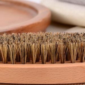Brosse à barbe en bois naturel avec logo personnalisé, couleur bois originale, poils de sanglier naturels pour hommes - Product Image 4