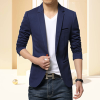 En stock hommes Blazer de haute qualité Angleterre mode Slim Fit Blazer élégant affaires décontracté fête mariage costume manteau