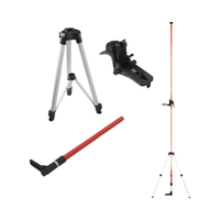 Poteau de niveau laser avec trépied, trépied télescopique, 12 pieds/3.7m avec support laser rotatif de 1/4 pouces par 20 pouces
