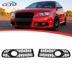 กระจังหน้ารถยนต์กันชนรังผึ้งสีดำมันวาวฝาครอบไฟตัดหมอกสำหรับรถ <span class=keywords><strong>Audi</strong></span> <span class=keywords><strong>A4</strong></span> <span class=keywords><strong>S</strong></span> S4 <span class=keywords><strong>B7</strong></span> 8E 8H 2005-2007 - Product Image 1