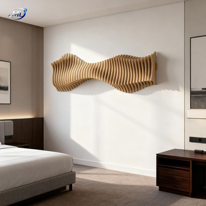 Panneau mural acoustique en bois massif 3D personnalisé, design Art Déco, respectueux de l'environnement, pour la décoration murale en bois du salon - Product Image 3