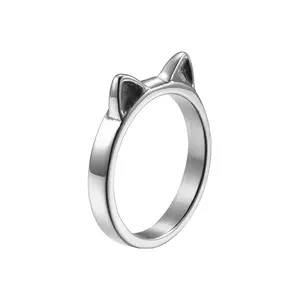 GWTNN OEM Anillo En Forma De Orejitas De Gato Muschi Ring Niedlicher Box Ring Frauen Katzen ringe