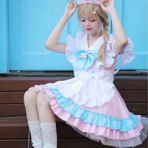 Zixiao Alice Maid Costume Pink Blue Lolita Dress Women Adult Cosplay Outfit - Product Image 4