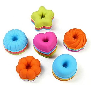 Hình dạng Silicone Donut Khuôn Muffin Ly bánh khuôn tùy chỉnh khuôn bánh công cụ có thể giặt bán buôn tùy chỉnh đa hoa - Product Image 3