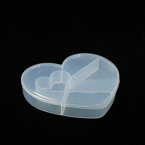 5 contenedores pequeños de plástico con forma de corazón, caja de almacenamiento para joyas, cuentas y pastillas, venta al por mayor - Product Image 2