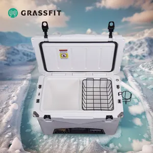 Glacière pour boissons dures durables en PEBDL 60qt personnalisée qualité supérieure coffre à glace pour poisson de grande capacité glacière isolée pour le camping