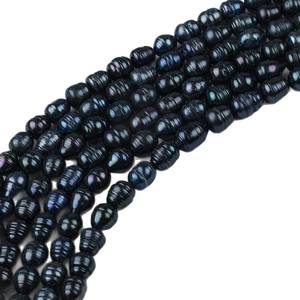 Perles d'eau douce naturelles en forme de riz noir de 10-11 mm en gros, perles nues, accessoires de bijoux DIY, perles de riz - Product Image 5