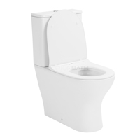 WC deux pièces mural sans bride avec abattant en PP à fermeture douce, chasse double, style européen, en céramique, vente en gros pour salle de bain