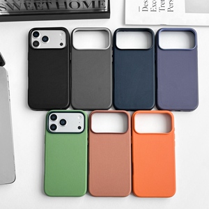 Étui de protection antichoc en cuir TPU de haute qualité pour 12/13/14/15/16/17/Pro Max avec design couleur unie - Product Image 4