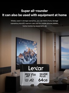 Tarjeta de Memoria <span class=keywords><strong>Lexar</strong></span> Professional SILVER PLUS para MicroSDXC UHS-I de 64 GB, 128 GB, A2, V30, U3, 4K, 256 GB, hasta 205 MB/s, Tarjeta Flash TF - Product Image 5