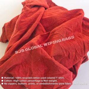Sustainable <b>Industrial</b> <b>Wiping</b> Mixed Colors 100% Cotton Old T-Shirt Rags Cut Rereclaimed for Cleaning - Product Image 4
