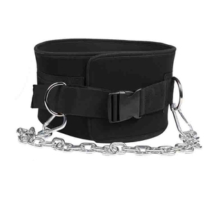 Cinturón de levantamiento de pesas para entrenamiento de fuerza en la cintura, con cadena - Product Image 3