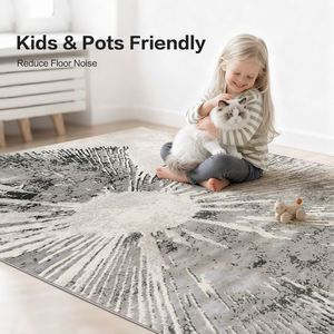 Dsermer Fabrikası Modern Lüks Halı Gri Ekolojik Gri Soyut Tarz Halı Oturma Odası Yatak Odası Ev Dekorasyonu için Alan Kilimleri - Product Image 4