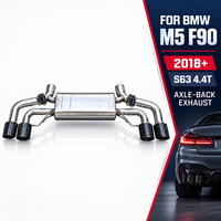 Système d'échappement arrière pour M5 F90 S63 4.4T (2018+) avec embouts quadruples en acier inoxydable poli miroir, épaisseur 1,5 mm, garantie 1 an