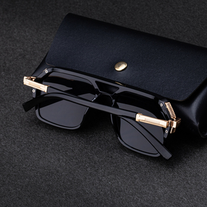 Gafas de sol polarizadas Partagas Retro Designer con logotipo personalizado, montura cuadrada de <span class=keywords><strong>doble</strong></span> puente, protección UV400 para hombres. - Product Image 4