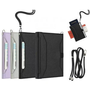 Pu מעור דרכון עור pu תיק כרטיס עלייה למטוס נסיעות עסקים שקית אחסון rfid עם lanyard - Product Image 2