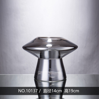 Vase en verre minimaliste turc contemporain noir/blanc petit format pour décoration florale de mariage