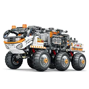 Reobrix99005 Smart remote control personnel carrier building block set Intelligent transporter space vehicle assembly bricks toy