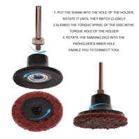 Kit de disques de ponçage à rouleau de 2 pouces, 108 pièces, avec support, disques à changement rapide, disques de conditionnement de surface pour le polissage et la finition