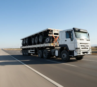 Semi-remorque à plateau surbaissé ultra-plat pour le transport de rouleaux compresseurs et de chariots élévateurs