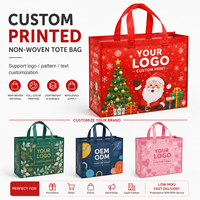 Sac fourre-tout personnalisé en non-tissé pour Noël, réutilisable, pour cadeau de remerciement aux membres, récompense VIP de Noël, avec impression de logo