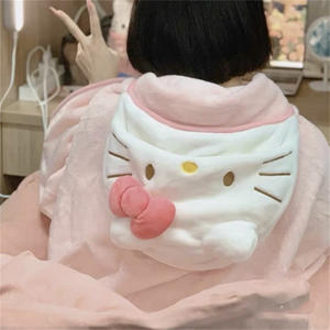 Manta con Capucha de Gatito Kawaii Botu, Abrigo Adorable para Dormitorios Estudiantiles, Oficina, Manta para el Hogar, Abrigo Cálido para Muñecas - Product Image 3